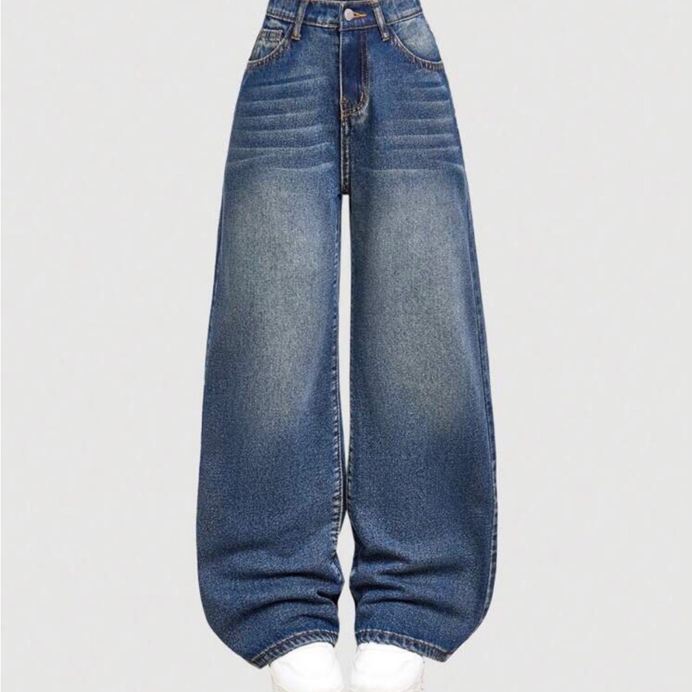 Kids SHEIN Distressed Dark Denim Jeans button & zipper size 12Y Comfortable